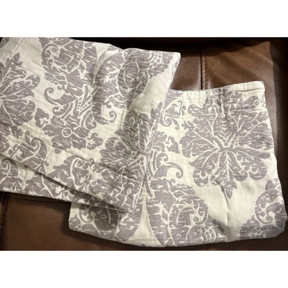 Baby and Child‎ RH Restoration Hardware Set of 2 damask gray cream euro shams